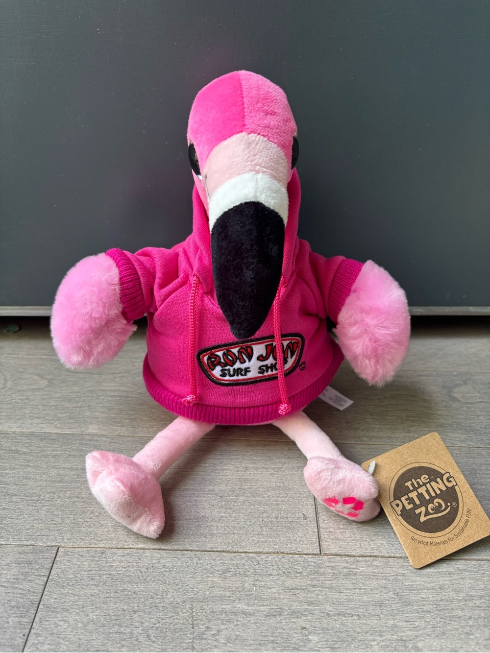 Vintage Ron Jon Surf Shop Flamingo Plush The Petting Zoo 1994 Pink Hoodie